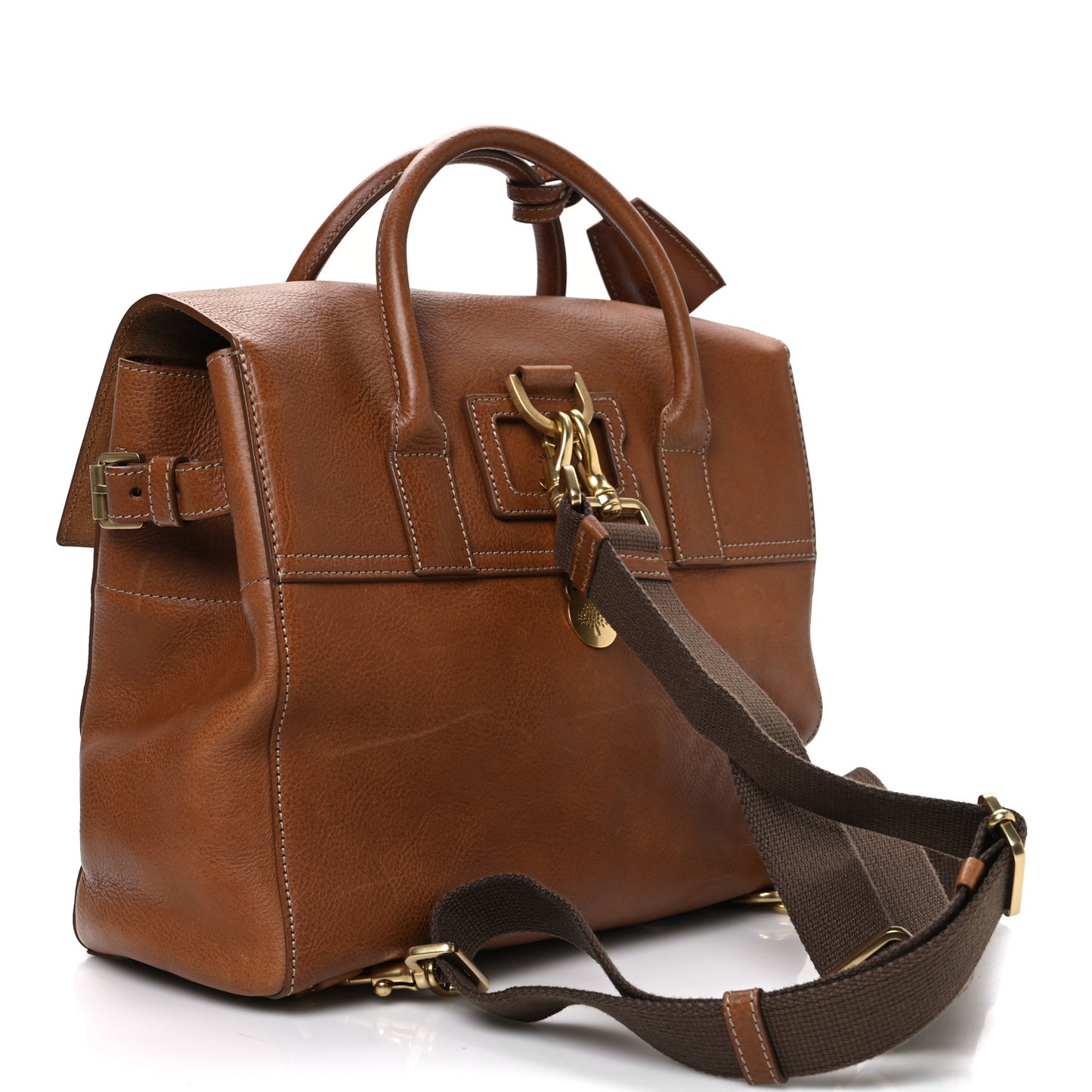 Natural Leather Cara Delevigne Convertible Satchel Oak