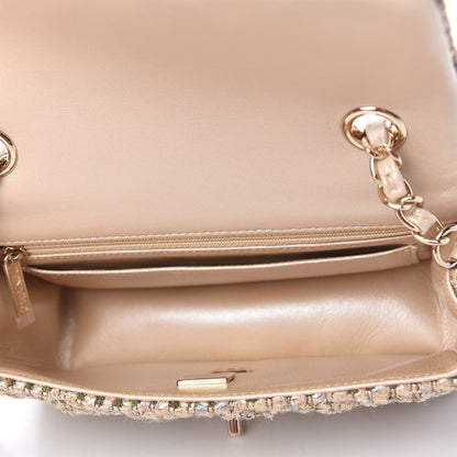 Chanel Tweed Quilted Mini Rectangular Flap Beige 5 of 11