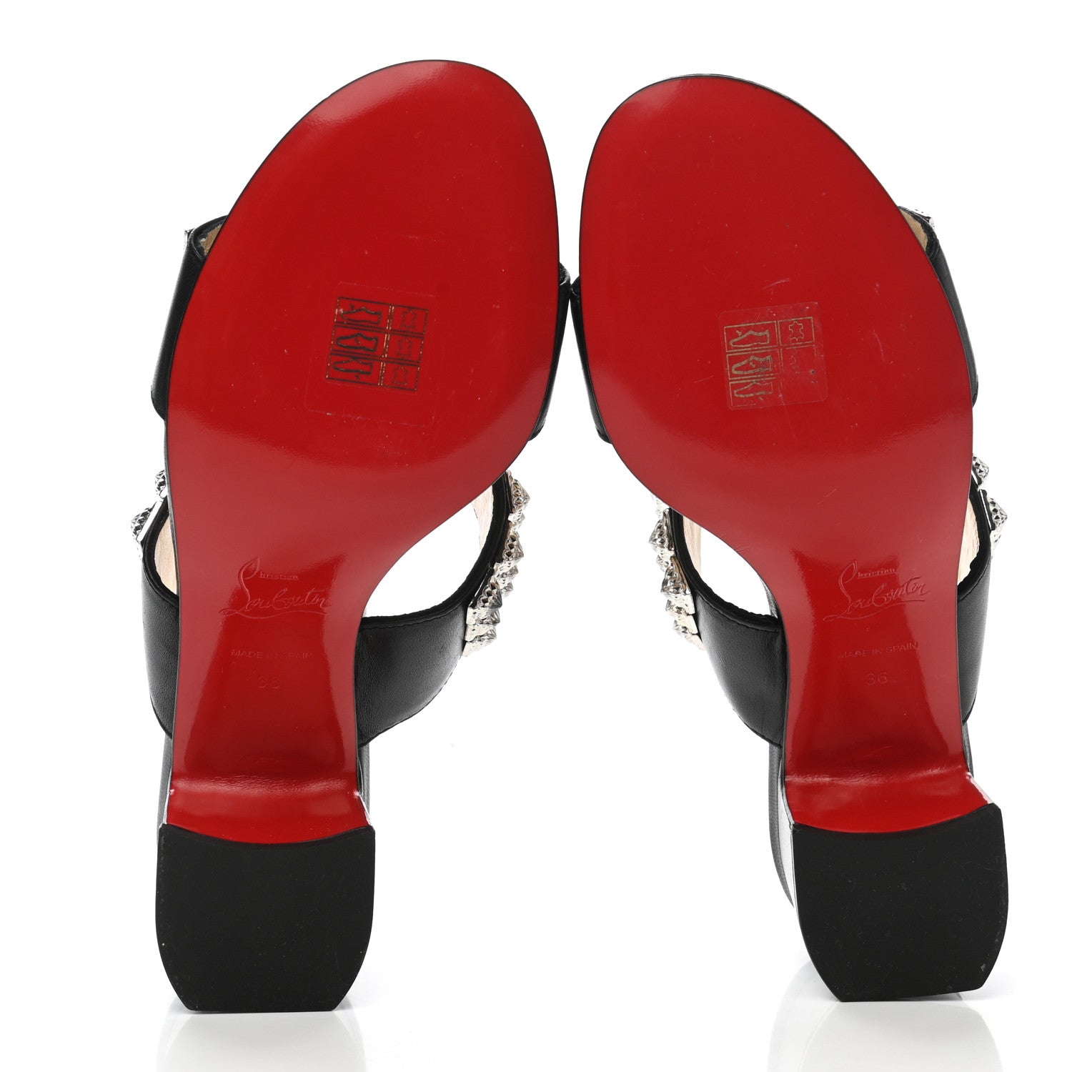 Christian Louboutin Calfskin Studded Tina Goes Mad 55 Slide Sandals 36 Black 5 of 8