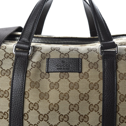 Gucci Monogram Dollar Calfskin Boston Duffle Bag Beige Ebony Testa di Moro Marrone Scuro 10 of 11