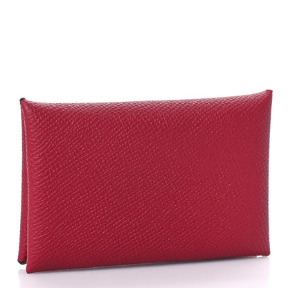 Hermes Epsom Calvi Card Case Rubis 3 of 10