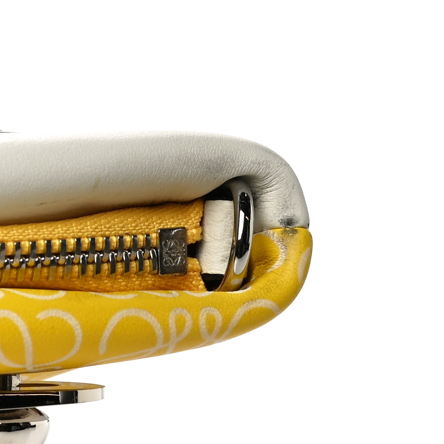 Engraved Calfskin Anagram Small Missy Bag Yellow White