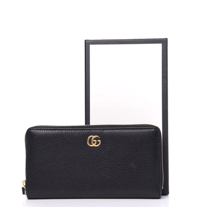 Gucci Dollar Calfskin GG Marmont Zip Around Wallet Black 9 of 9