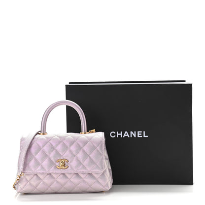 Chanel Iridescent Caviar Quilted Mini Coco Handle Flap Light Pink 10 of 10