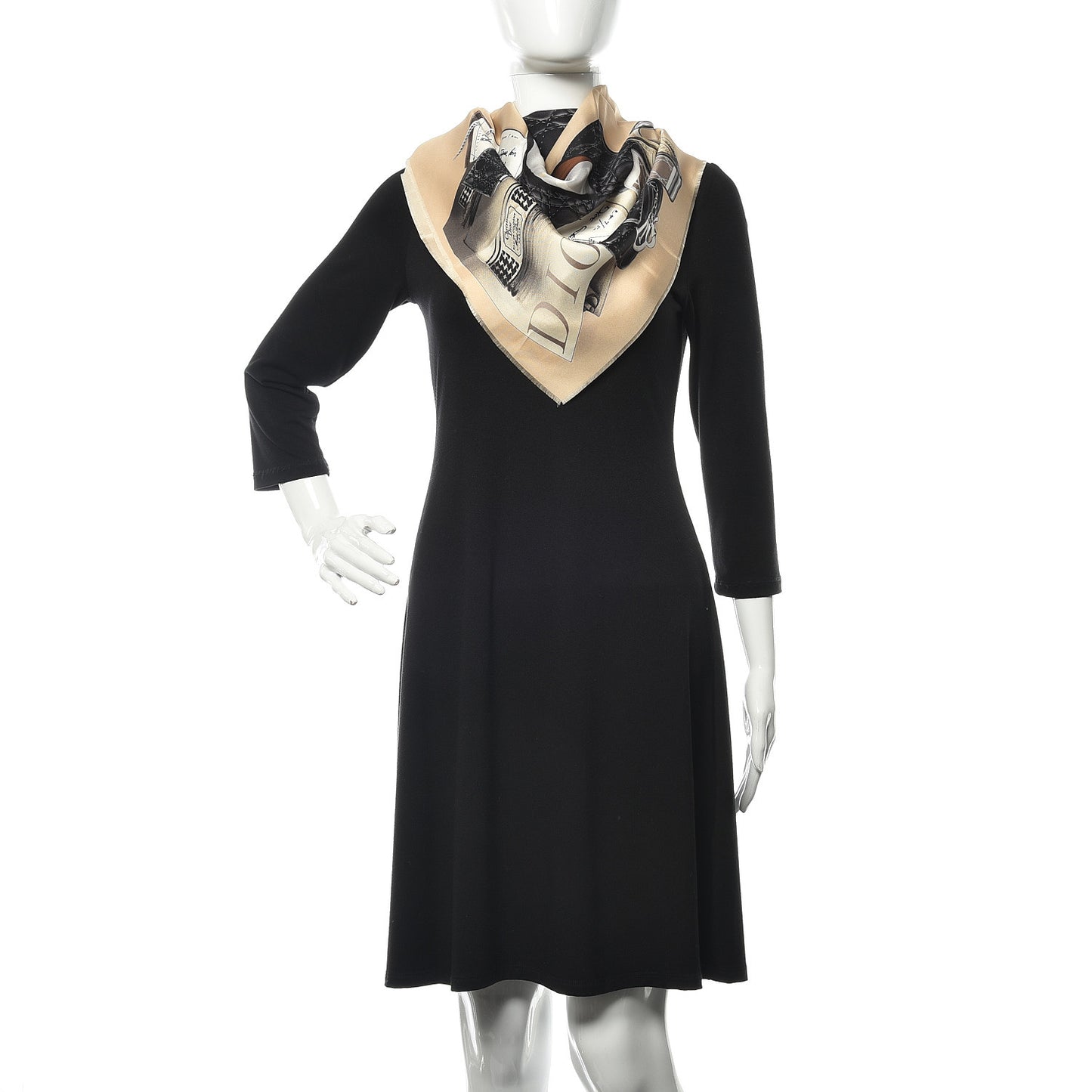 Silk Square Miss Dior Scarf Black Multi