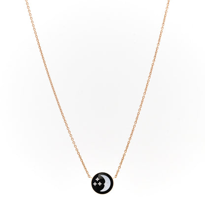 Christian Dior 18K Yellow White Gold Diamond Black Onyx Mother of Pearl Rose Celeste Pendant Necklace 4 of 7
