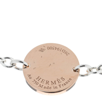 Hermes Sterling Silver 18K Rose Gold Confettis Long Necklace 5 of 6