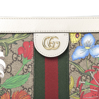 Gucci GG Supreme Monogram Flora Web Small Ophidia Chain Shoulder Bag White 10 of 11