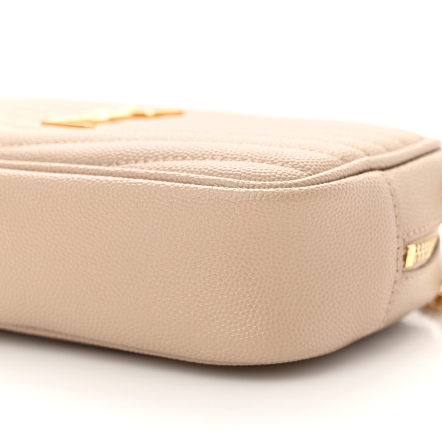 Saint Laurent Grain De Poudre Matelasse Monogram Mini Lou Camera Bag Dark Beige 10 of 11