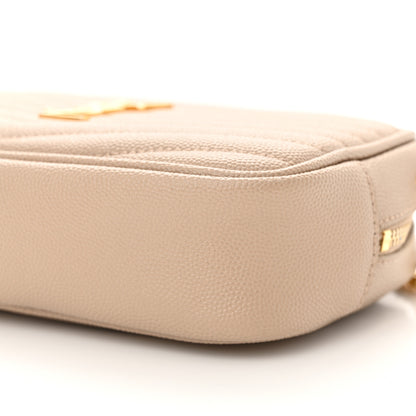 Saint Laurent Grain De Poudre Matelasse Monogram Mini Lou Camera Bag Dark Beige 10 of 11