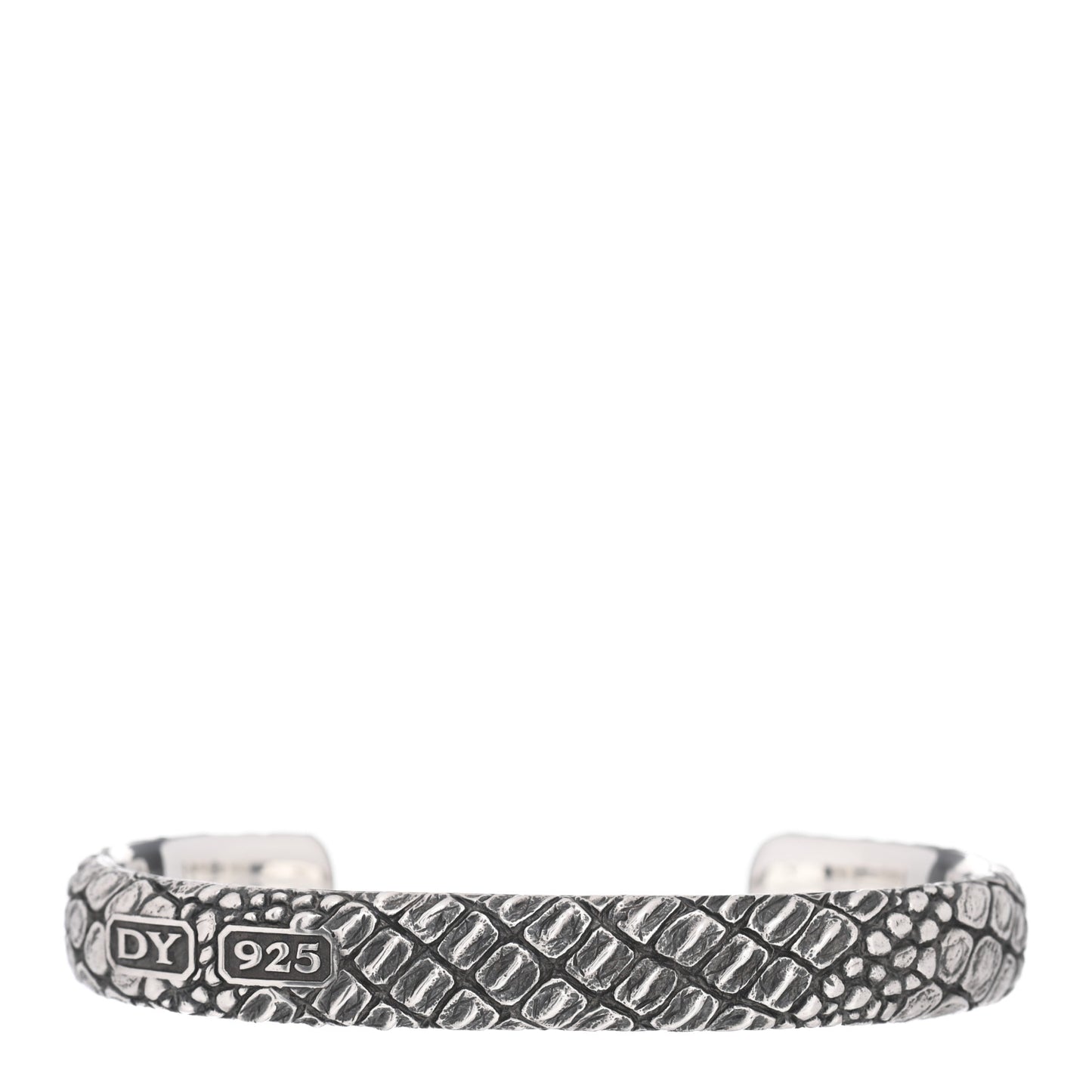 Sterling Silver 10mm Naturals Gator Cuff Bracelet