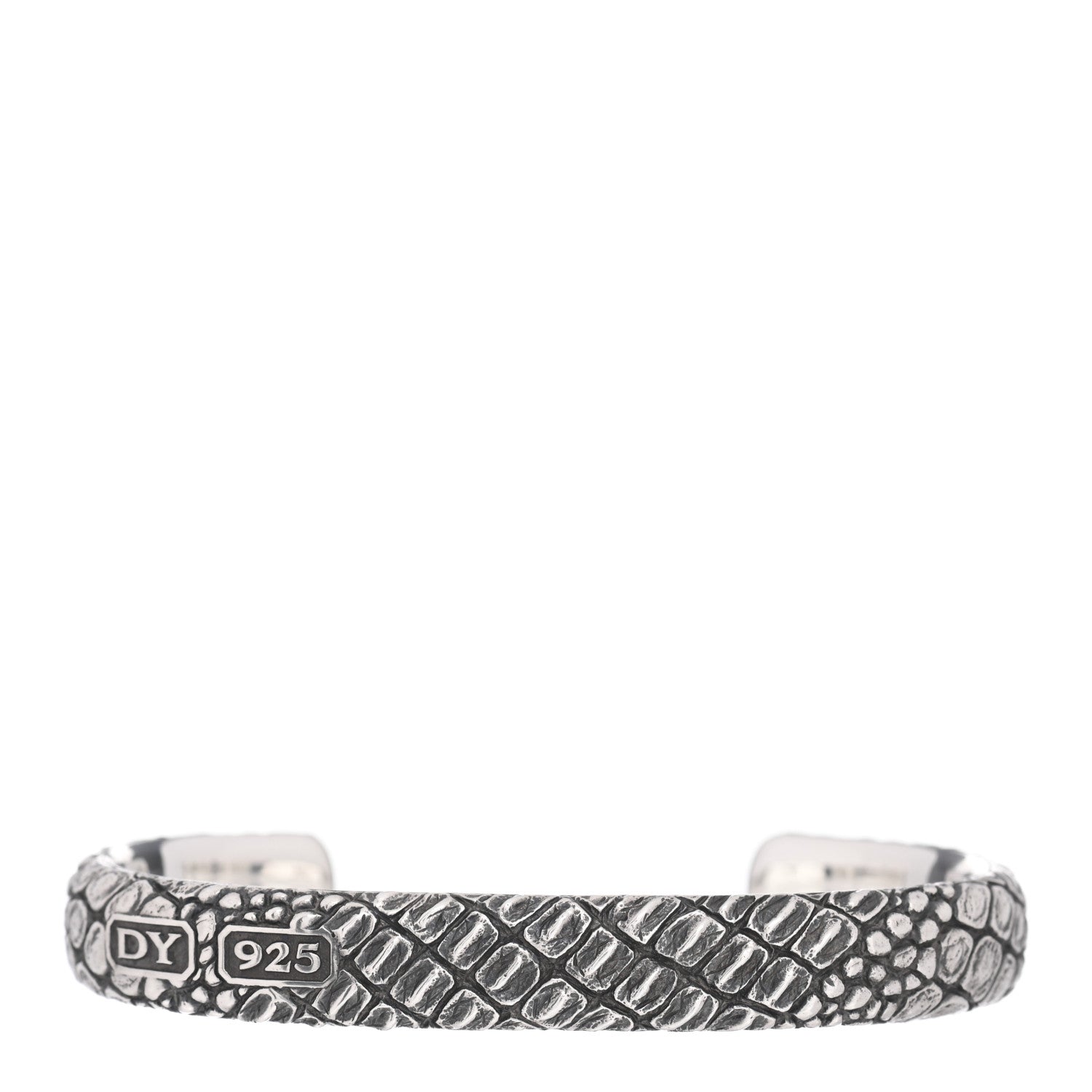 David Yurman Sterling Silver 10mm Naturals Gator Cuff Bracelet 1 of 4