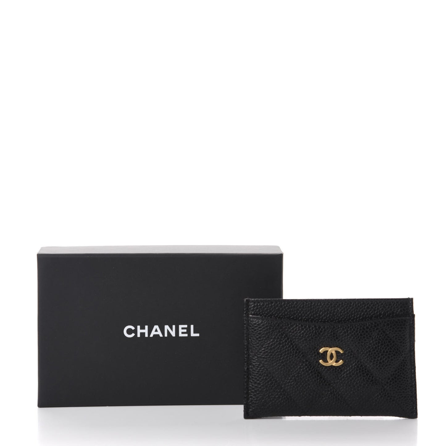 Caviar Quilted Card Holder Black