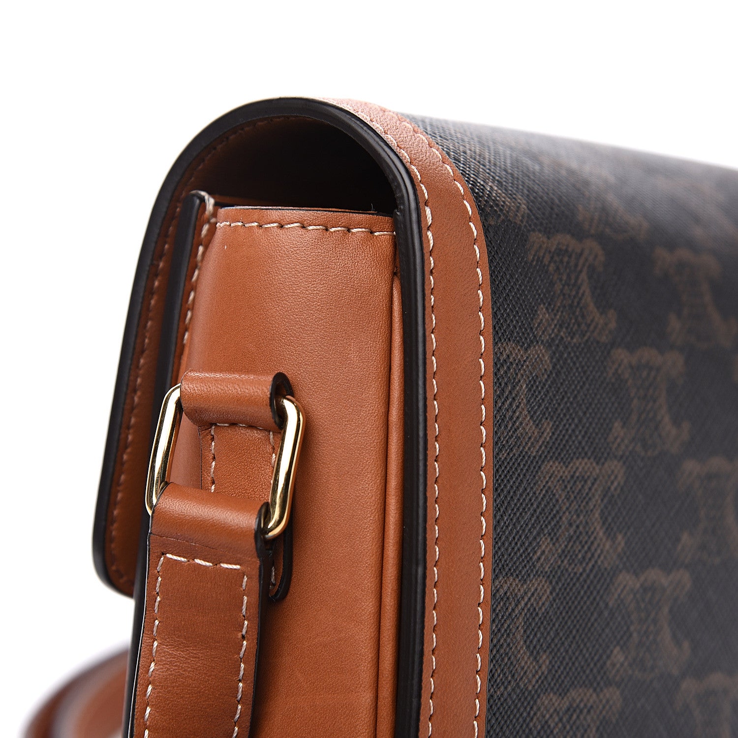 Celine Calfskin Triomphe Canvas Teen Triomphe Bag Tan 7 of 10