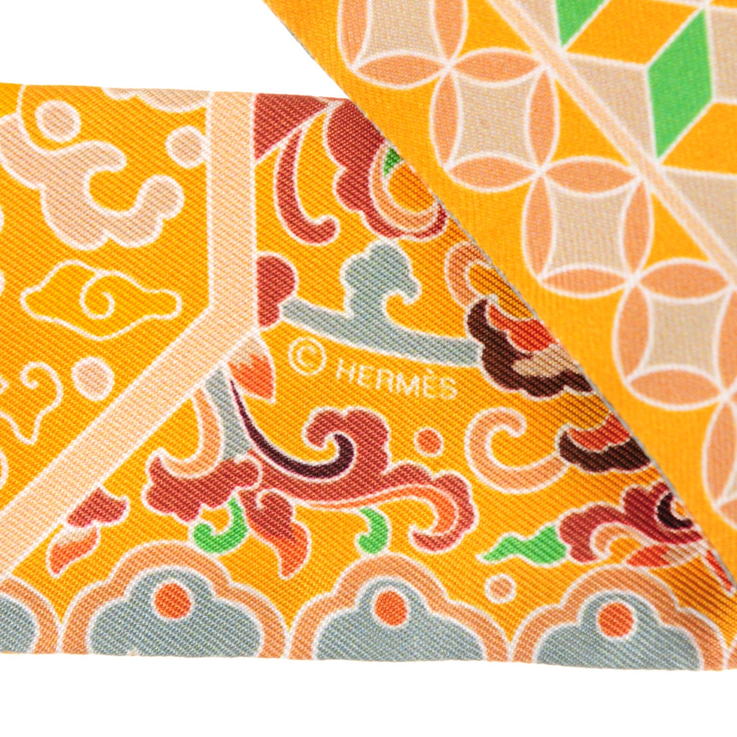 Hermes Silk Collections Imperiales Twilly Bouton D'Or Miel Vert 3 of 5