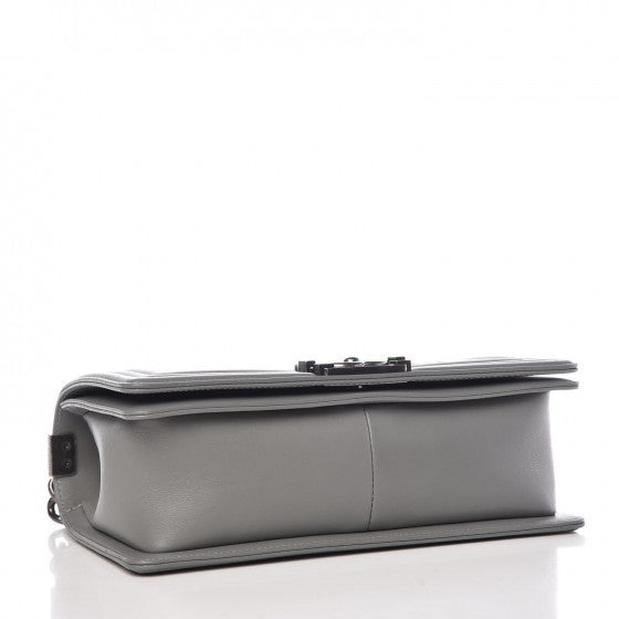 Chanel Calfskin Quilted Medium Boy Flap Grey 4 of 8