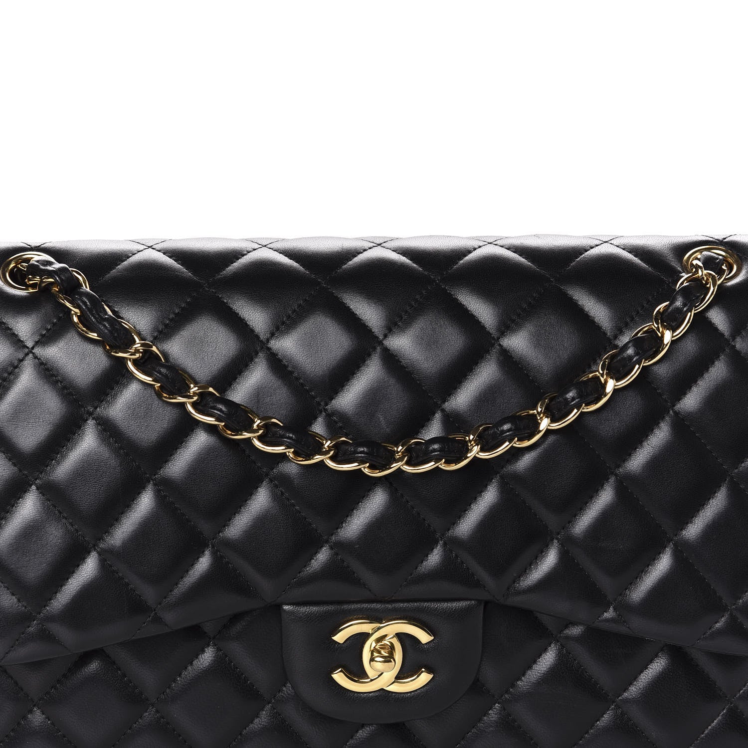 Chanel Lambskin Quilted Jumbo Double Flap Black 10 of 10