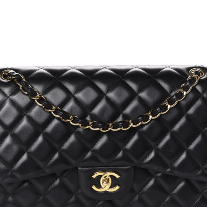 Chanel Lambskin Quilted Jumbo Double Flap Black 10 of 10
