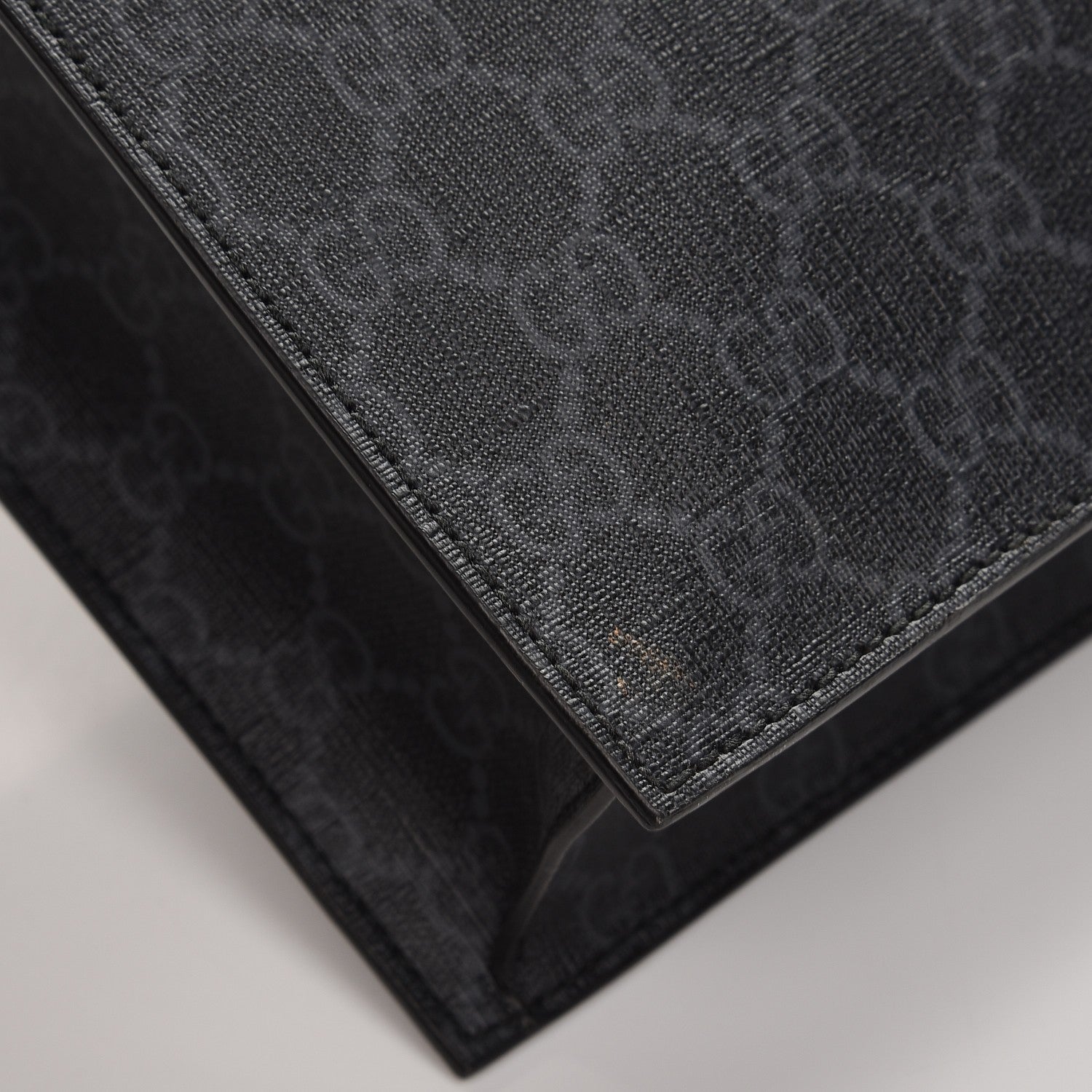 Gucci Soft GG Supreme Monogram Appia Calfskin Web Vertical Tote Black 9 of 9
