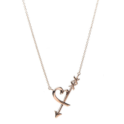 Tiffany 18K Rose Gold Paloma Picasso Heart and Arrow Pendant Necklace 4 of 7