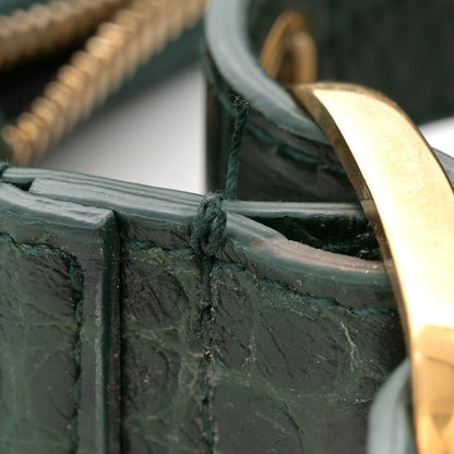 Balenciaga Extra Supple Calfskin Crocodile Embossed Le Cagole Shoulder Bag XS Forest Green 13 of 16