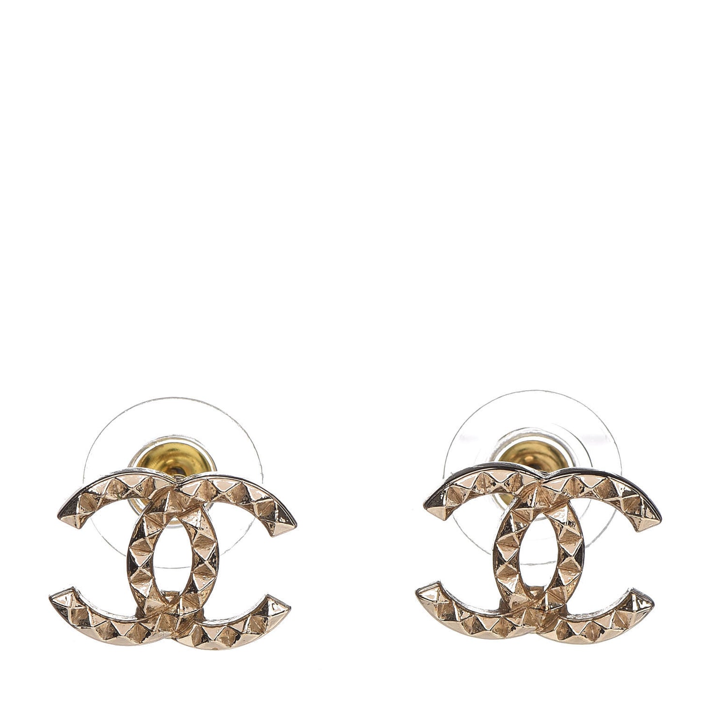 Studded CC Earrings Gold