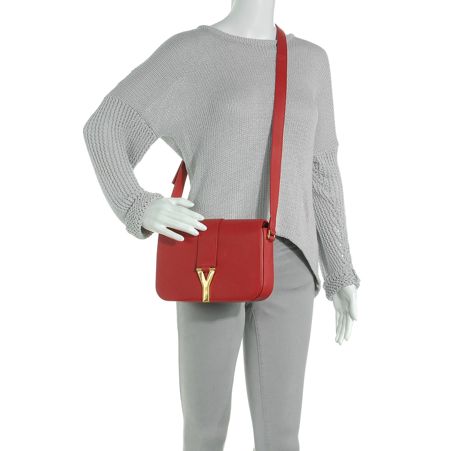 Leather Classic Y Satchel Red