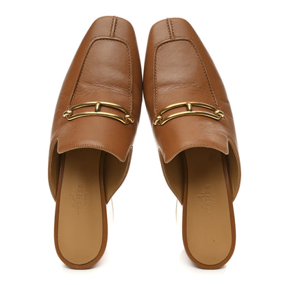 Hermes Goatskin Womens Gisele 60 Mules 38 Naturel 2 of 9