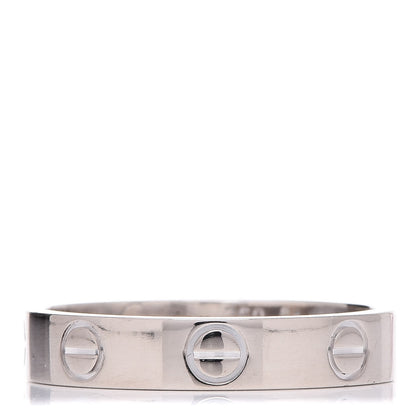 Cartier 18K White Gold 3.5mm LOVE Wedding Band Ring 51 5.75 1 of 8