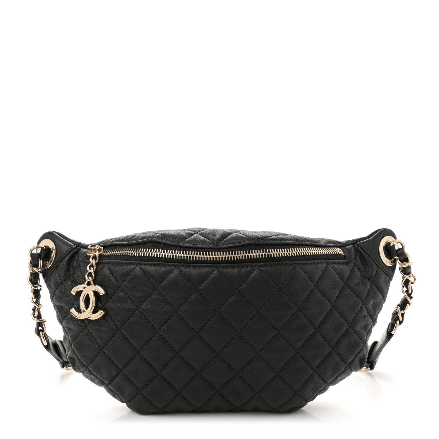 Chanel Calfskin Quilted Banane Waist Bag Fanny Pack Black 1 of 10