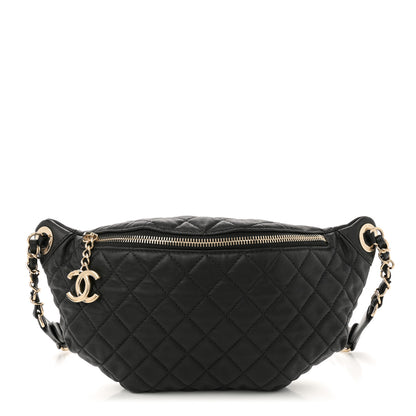 Chanel Calfskin Quilted Banane Waist Bag Fanny Pack Black 1 of 10