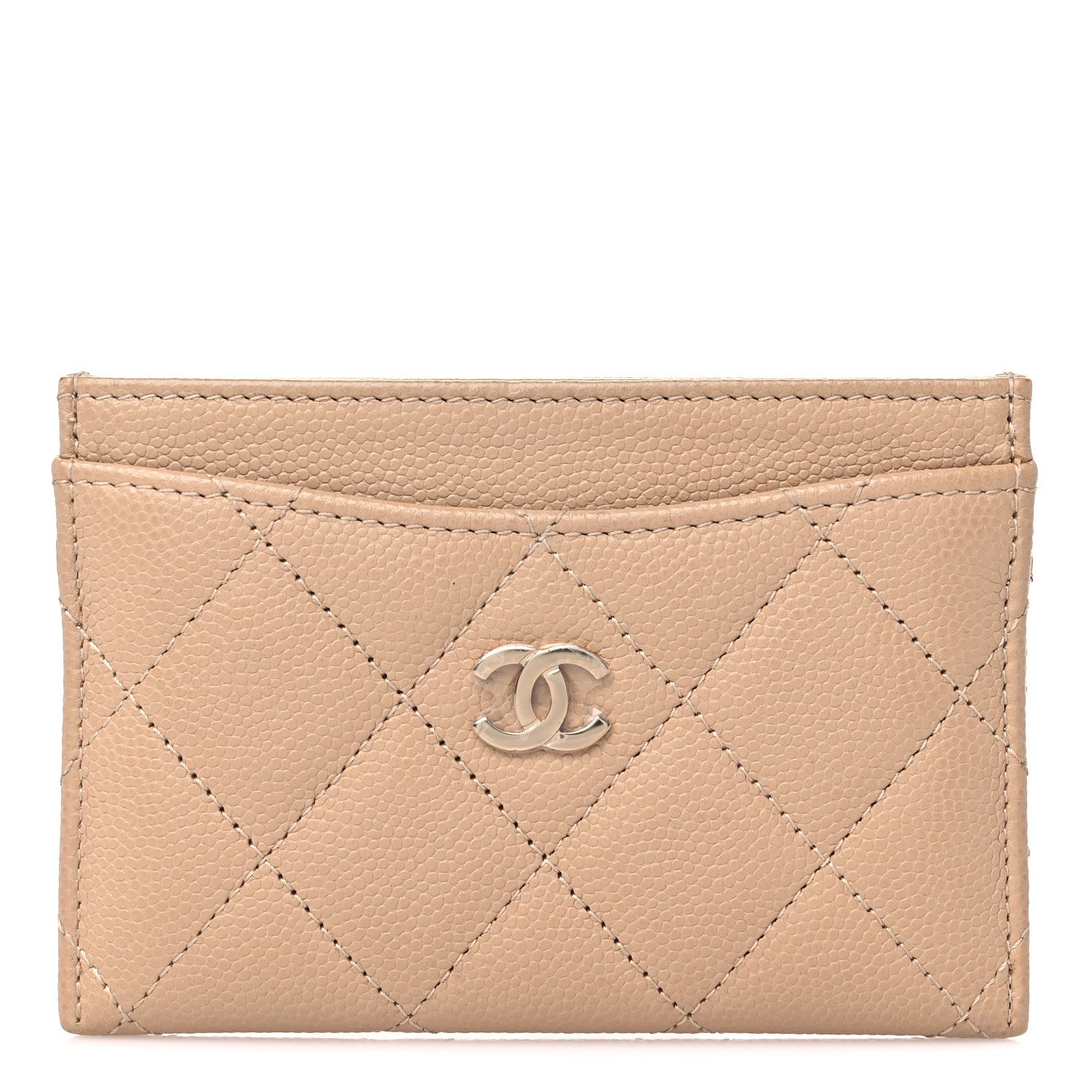 Chanel Caviar Quilted Card Holder Beige 1 of 8