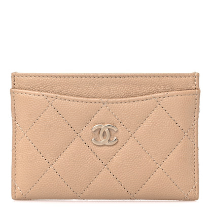 Chanel Caviar Quilted Card Holder Beige 1 of 8