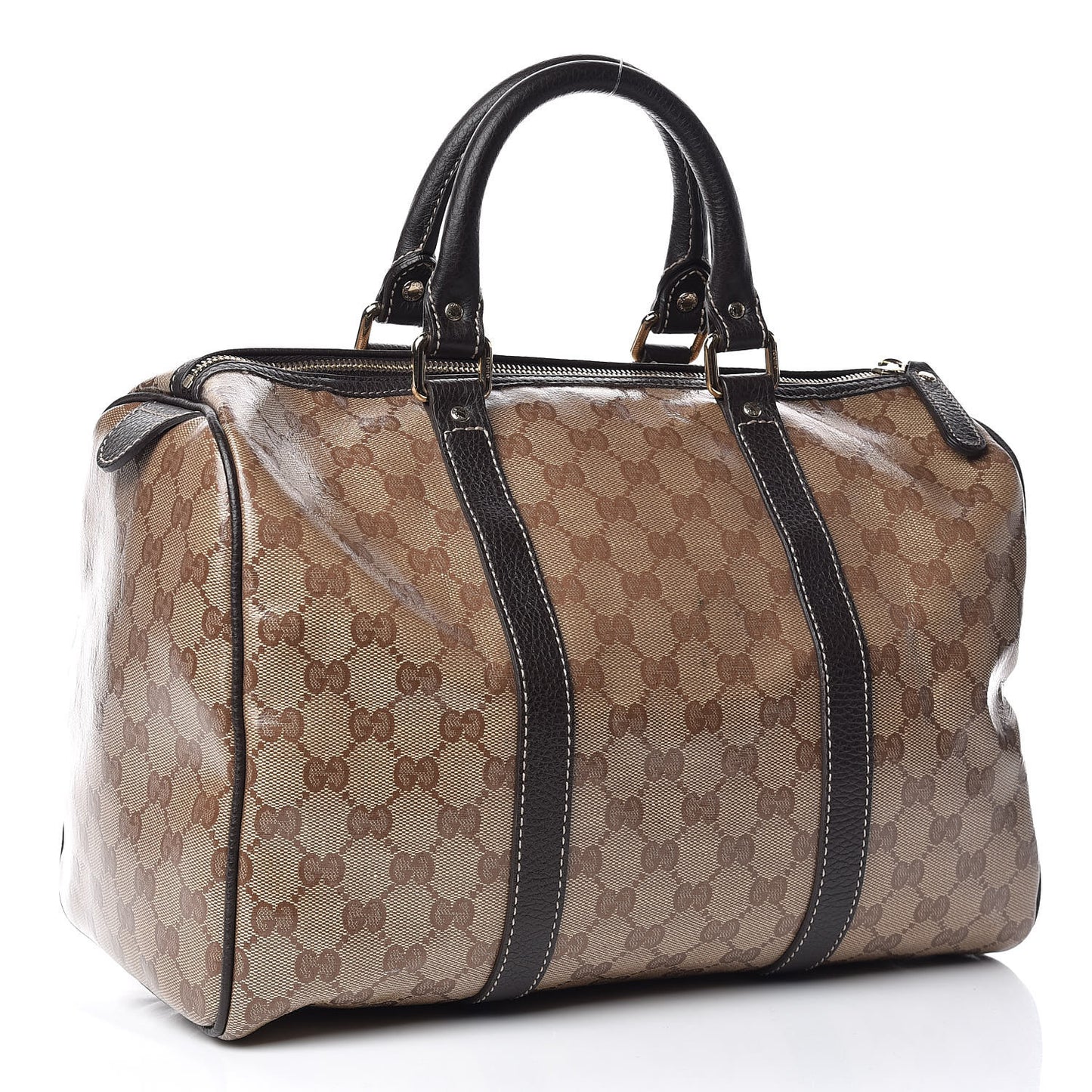 Crystal Monogram Medium Joy Boston Dark Brown