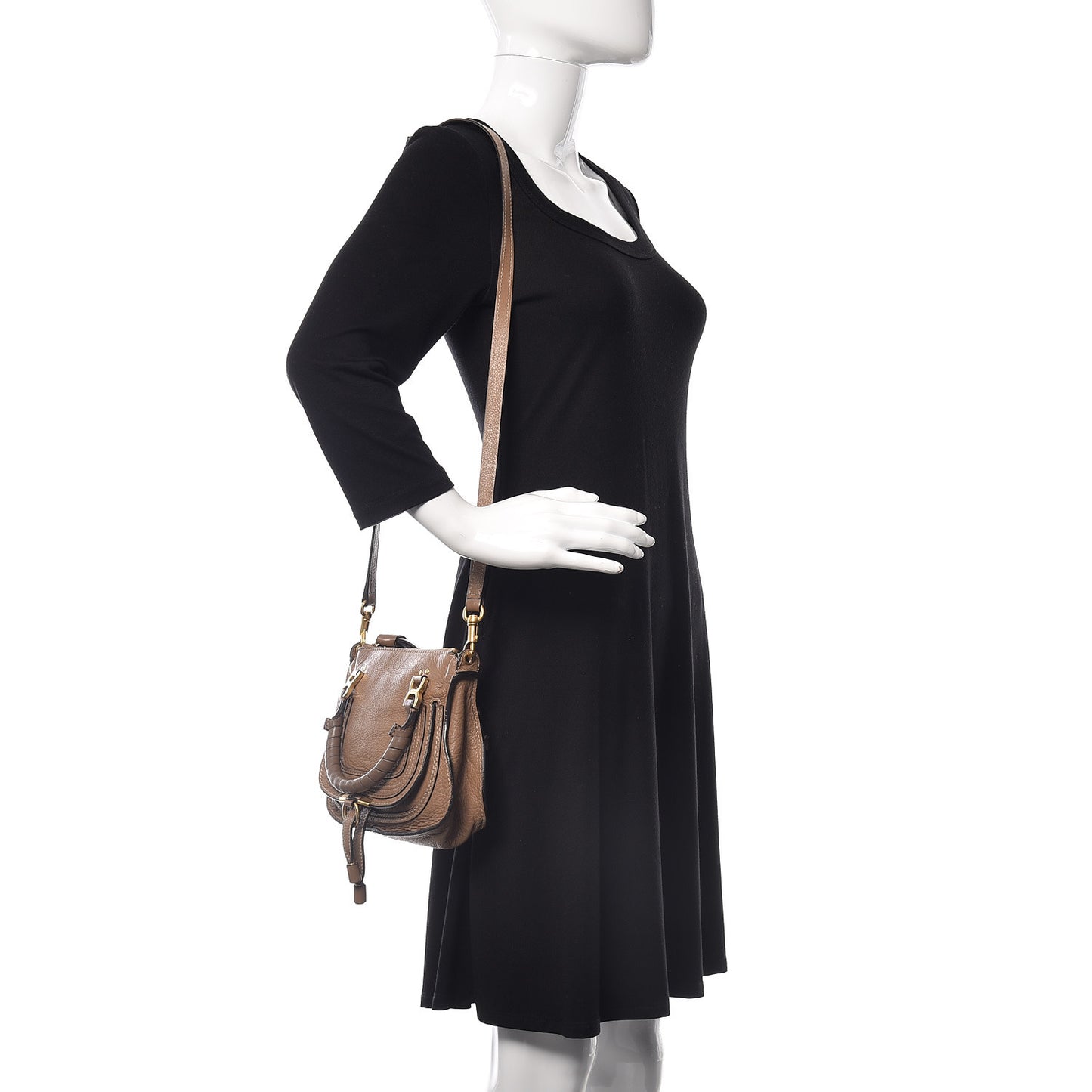 Calfskin Baby Marcie Satchel Nut
