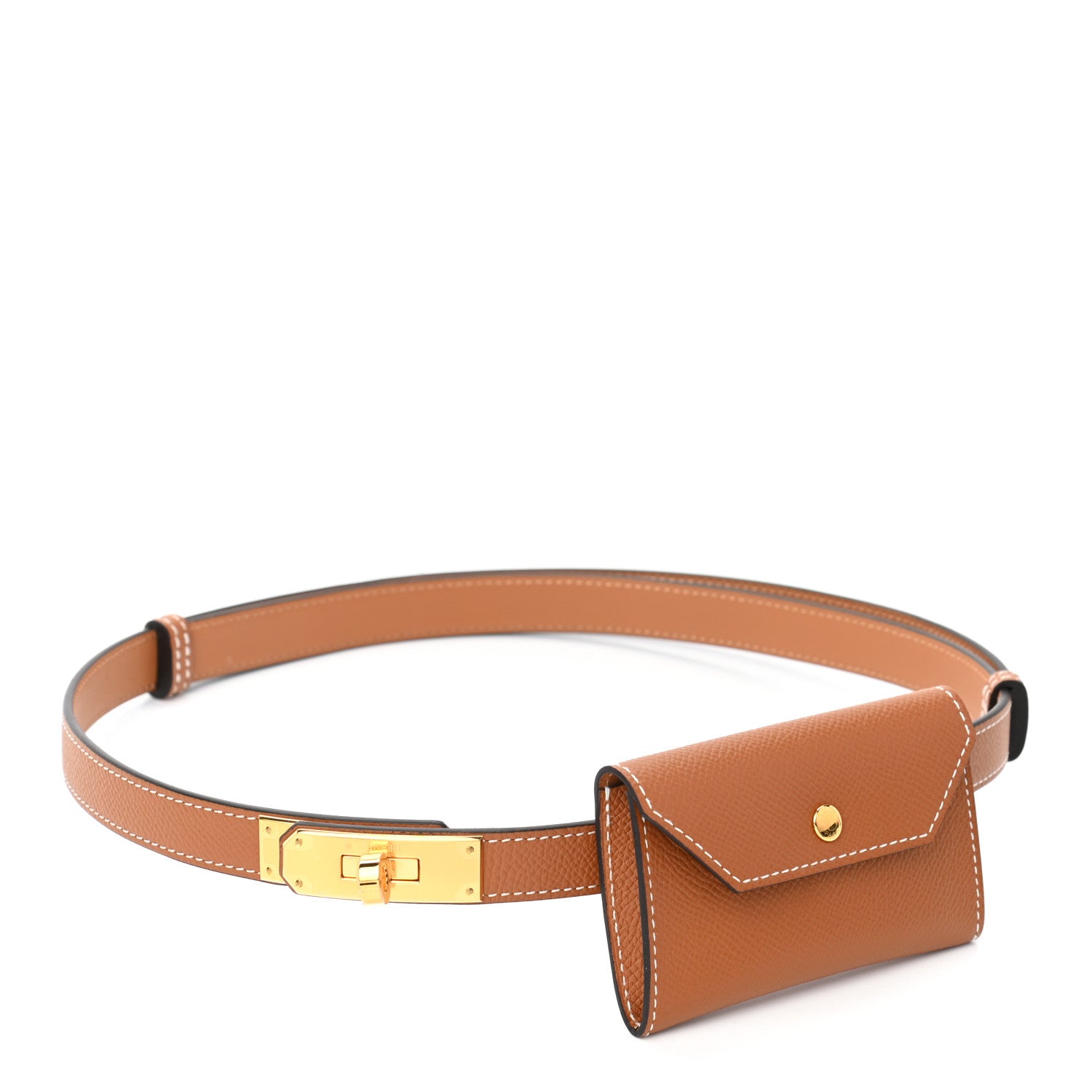 Hermes Epsom Kelly Pocket Belt Gold 1 of 7