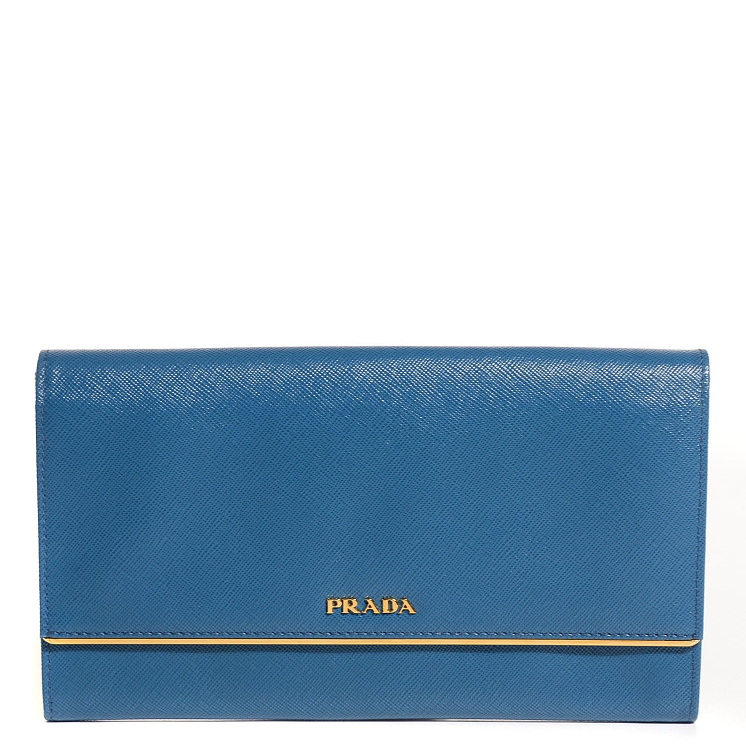 Prada Saffiano Metal Clutch Cobalto 1 of 9