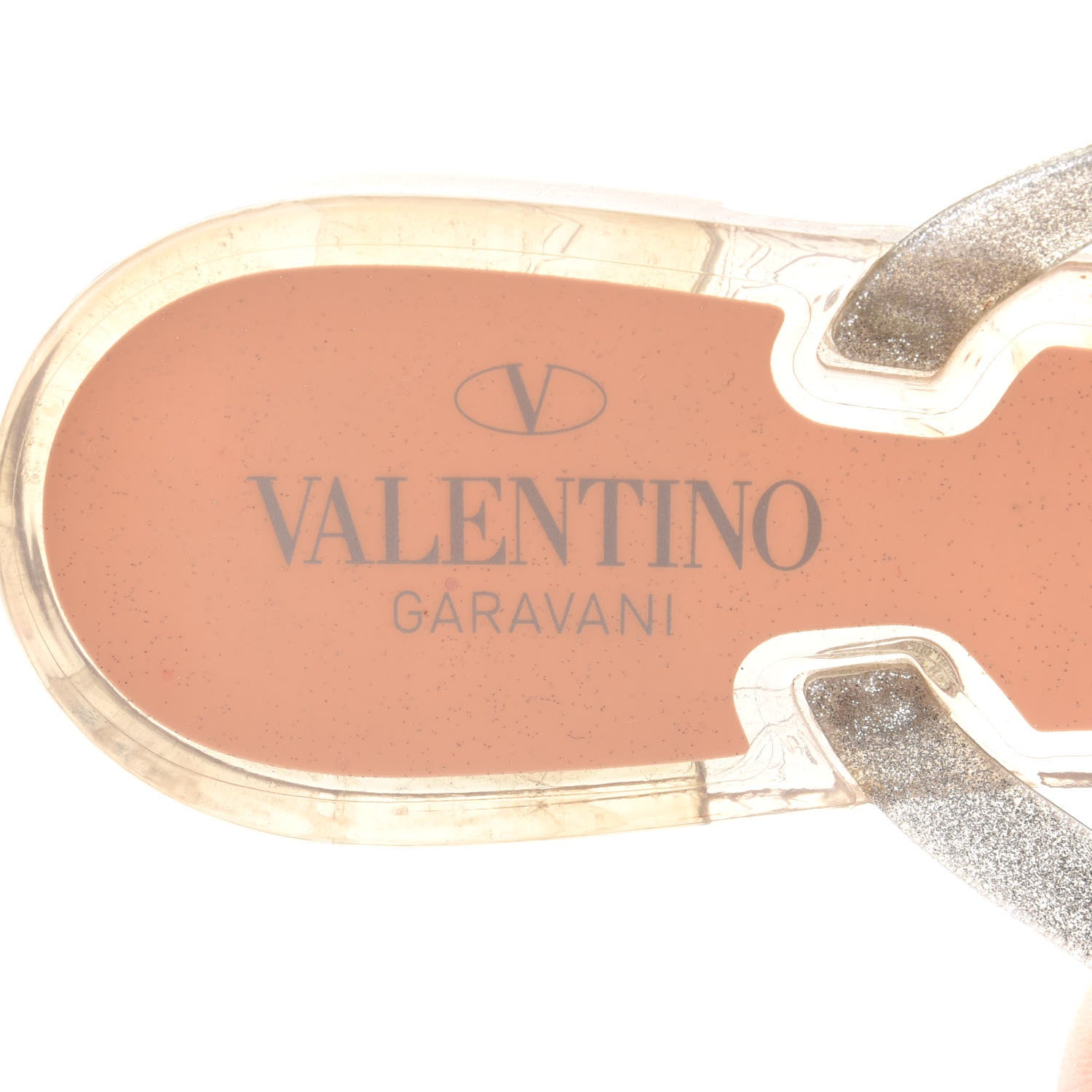 Valentino Garavani PVC Jelly Glitter Rockstud Bow Thong Sandals 41 Silver 7 of 9