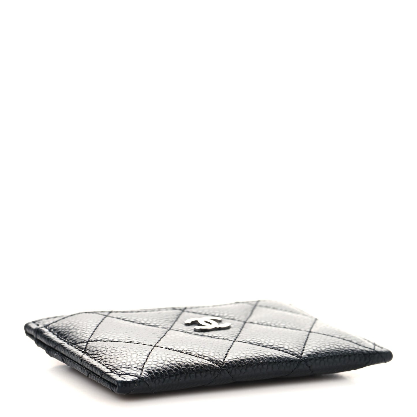 Caviar Quilted Card Holder Black