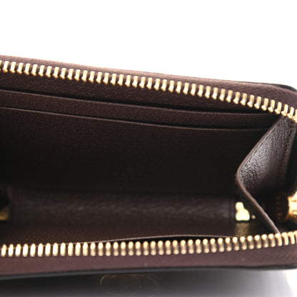 Gucci GG Supreme Monogram Textured Dollar Calfskin Web Ophidia Zip Around Card Case Wallet Beige Ebony New Acero 5 of 7