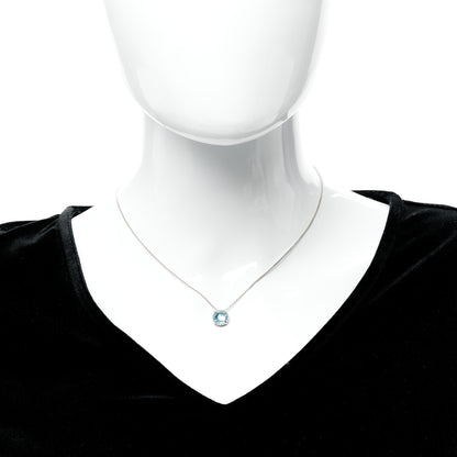 David Yurman Sterling Silver Blue Topaz 8mm Chatelaine Pendant Necklace 3 of 5