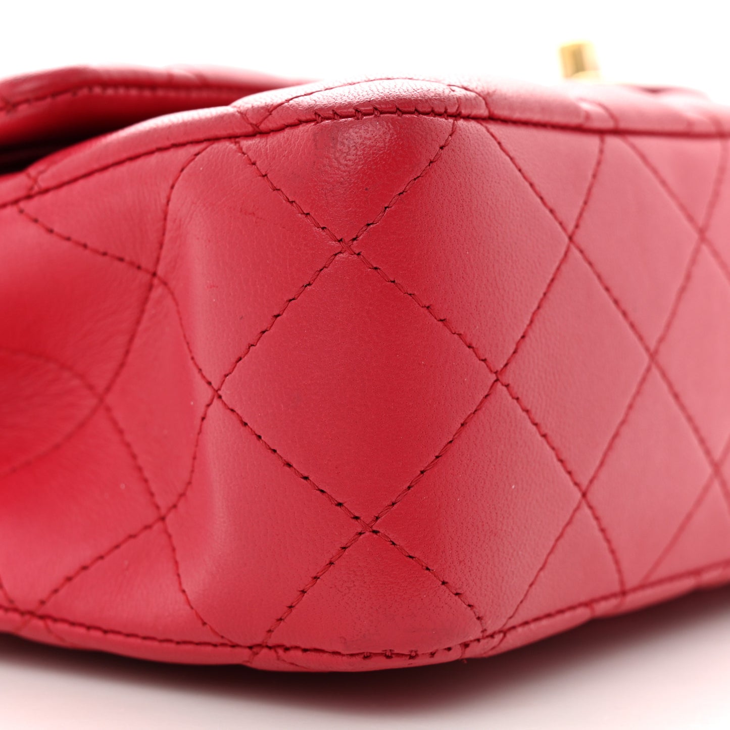 Lambskin Quilted Medium Double Flap Dark Pink