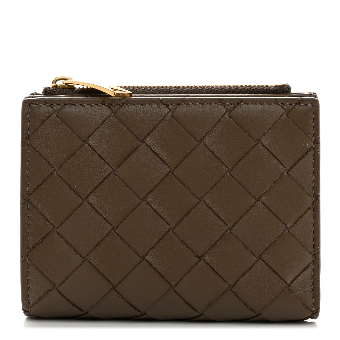 Nappa Intrecciato Bifold Zip Wallet Pinecone