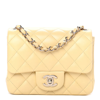 Chanel Lambskin Quilted Mini Square Flap Light Yellow 1 of 4