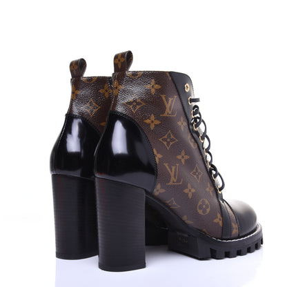 Louis Vuitton Patent Calfskin Monogram Star Trail Ankle Boots 41 Black 3 of 13