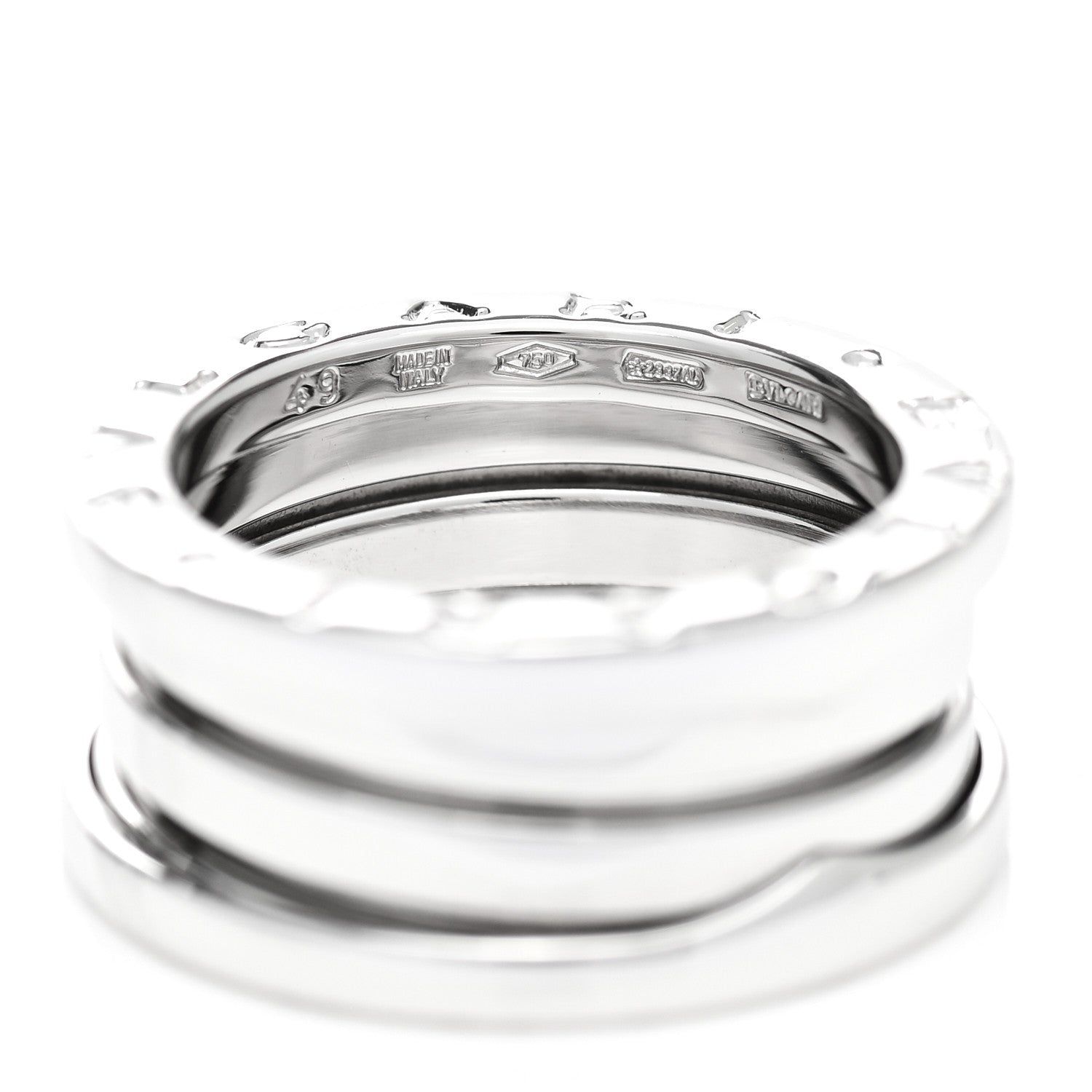 Bulgari 18K White Gold B.Zero1 Three-Band Ring 49 4.75 5 of 5