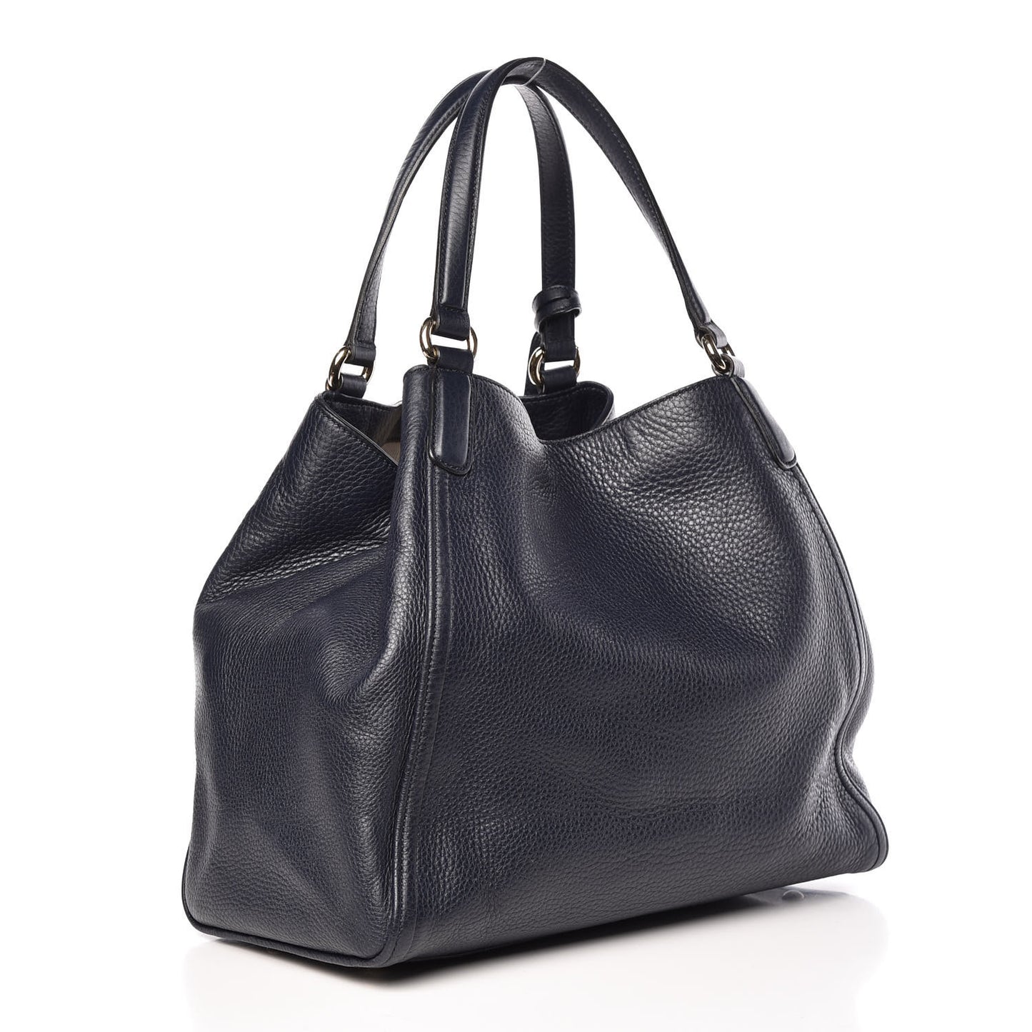 Pebbled Calfskin Medium Soho Shoulder Bag Blue