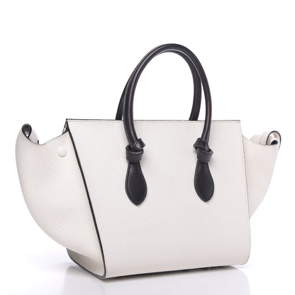 Celine Elephant Calfskin Bi-Color Medium Tie Knot Tote White Black 3 of 14