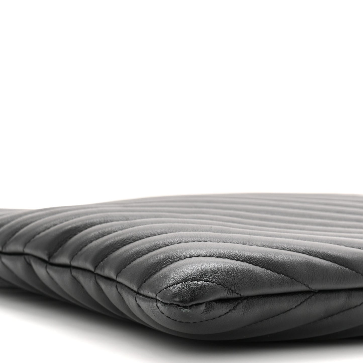 Calfskin Matelasse Chevron Monogram Document Holder Black