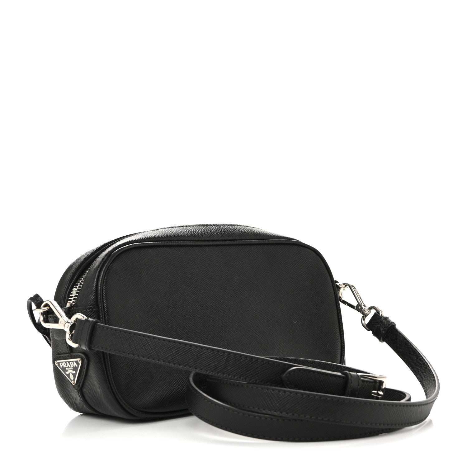 Prada Saffiano Buckle Camera Bag Black 3 of 16